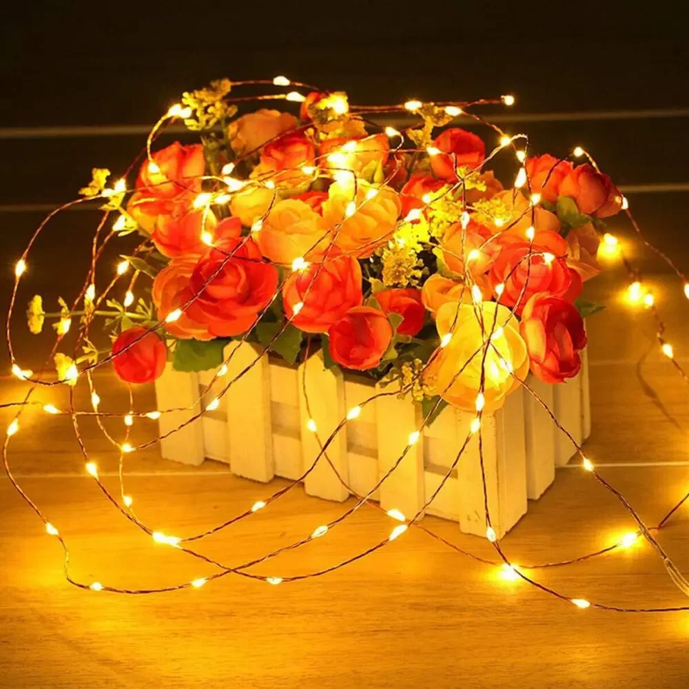 Led Battery Operated, Mini Battery Powered Copper Wire Starry String Lights